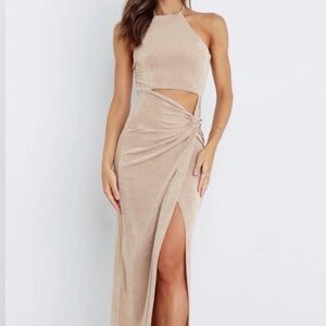 Petal & Pup Gold Shimmer Knit Dress